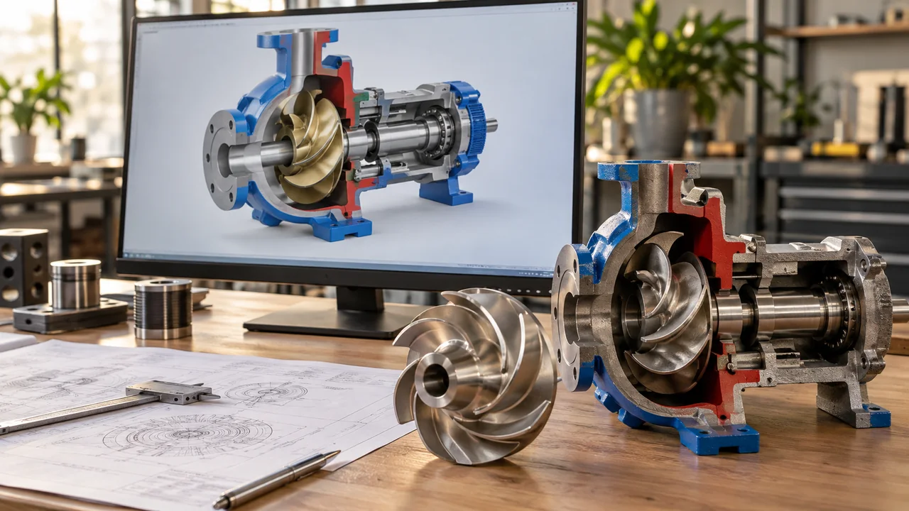 Endüstriyel ürün CAD tasarımı — temsili görsel