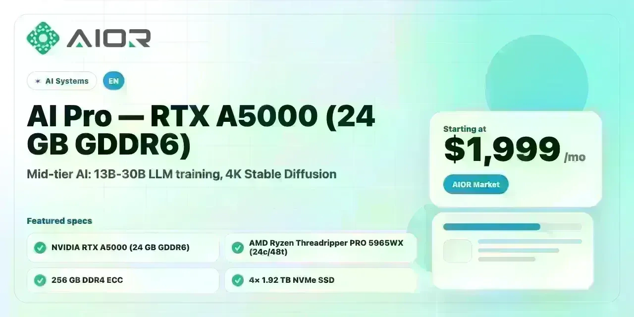 AI Pro — RTX A5000 (24 GB GDDR6)