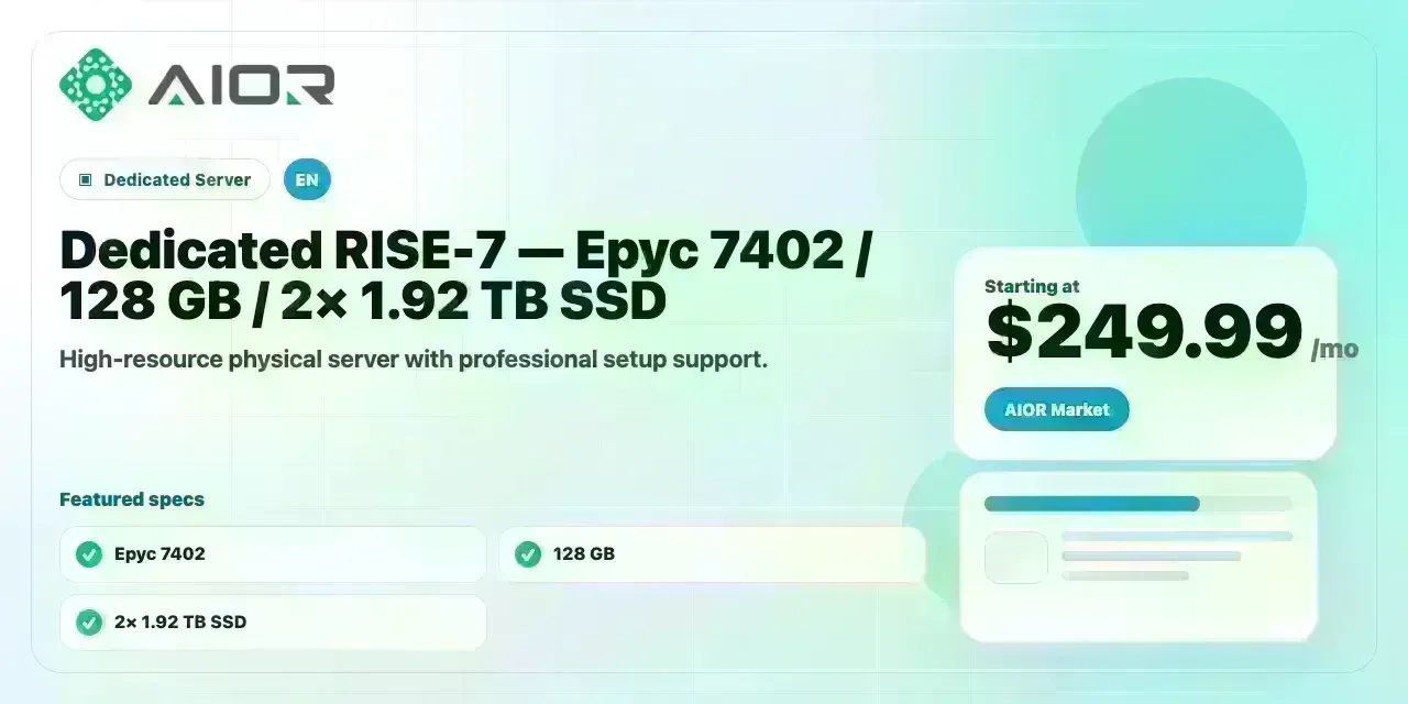 Dedicated RISE-7 — Epyc 7402 / 128 GB / 2× 1.92 TB SSD