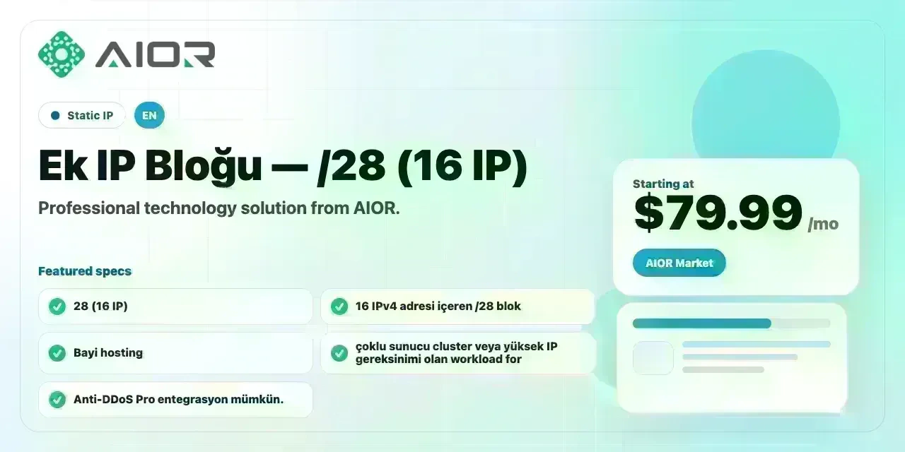 Ek IP Bloğu — /28 (16 IP)