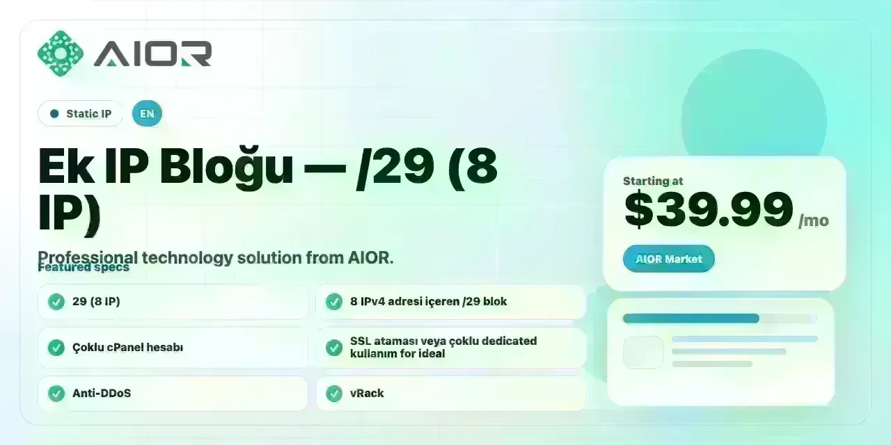 Ek IP Bloğu — /29 (8 IP)