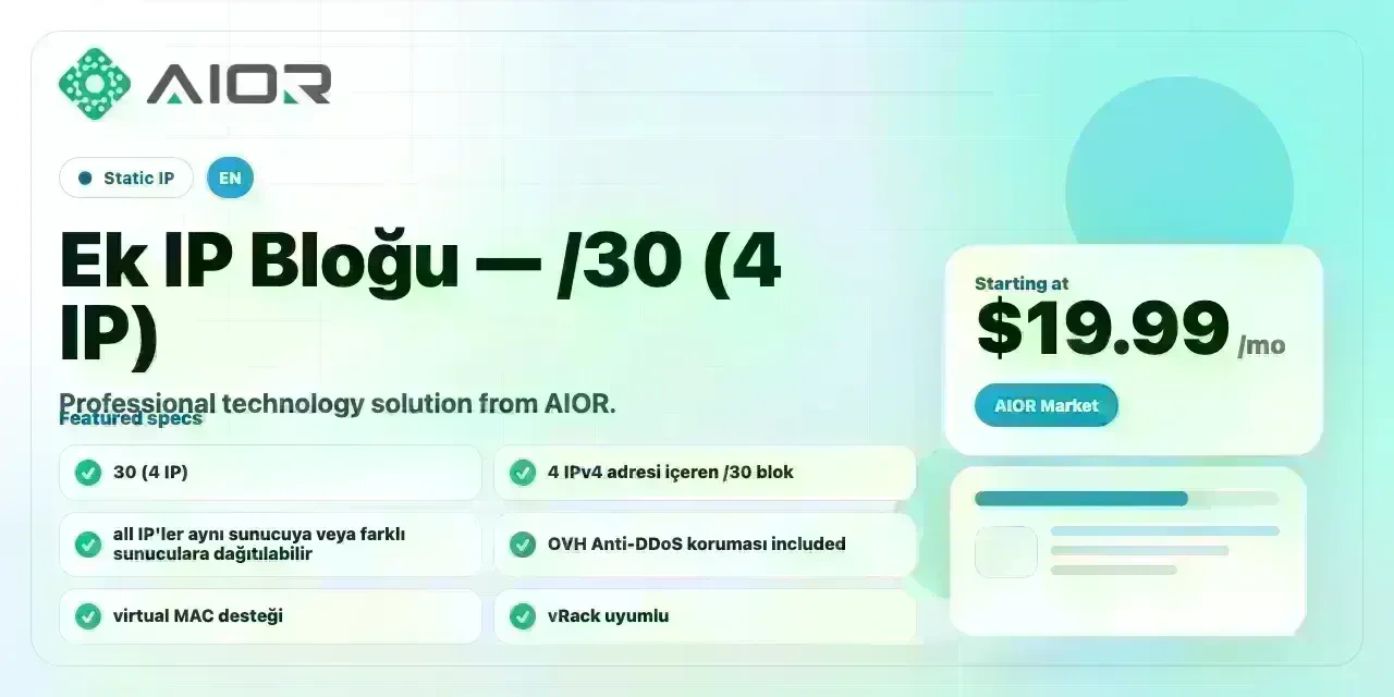 Ek IP Bloğu — /30 (4 IP)