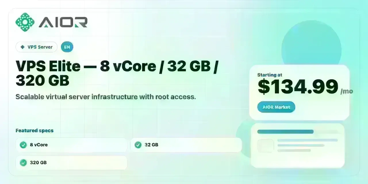 VPS Elite — 8 vCore / 32 GB / 320 GB