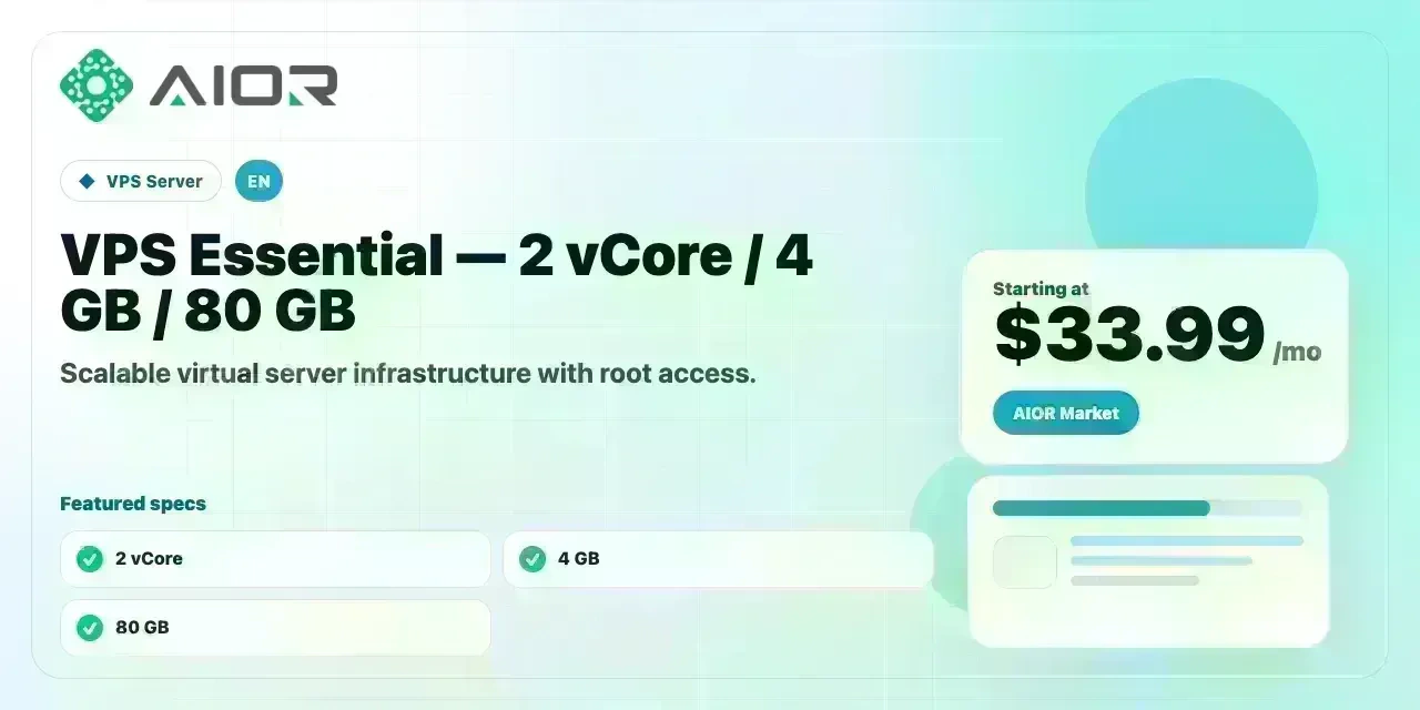 VPS Essential — 2 vCore / 4 GB / 80 GB