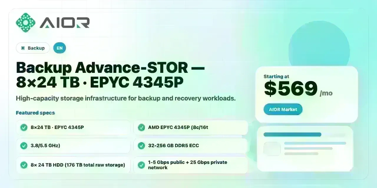 Backup Advance-STOR — 8×24 TB · EPYC 4345P