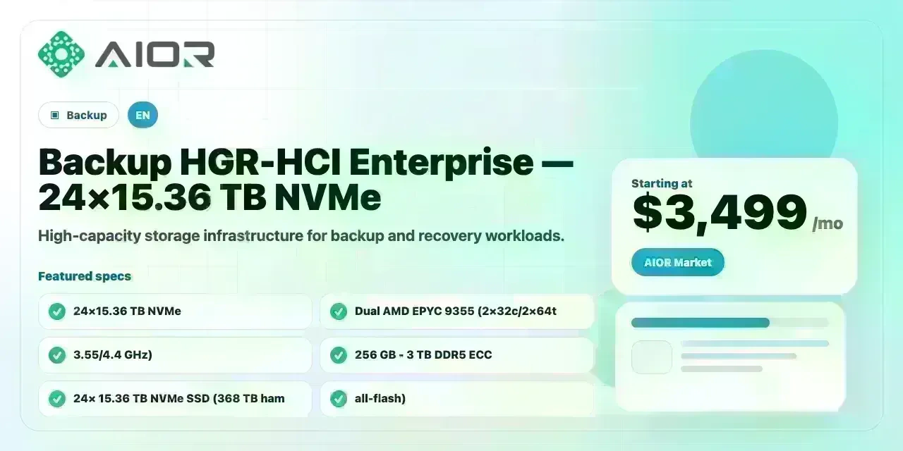 Backup HGR-HCI Enterprise — 24×15.36 TB NVMe