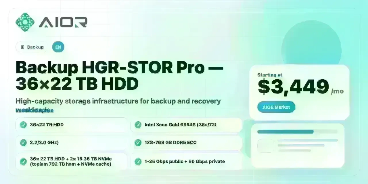 Backup HGR-STOR Pro — 36×22 TB HDD