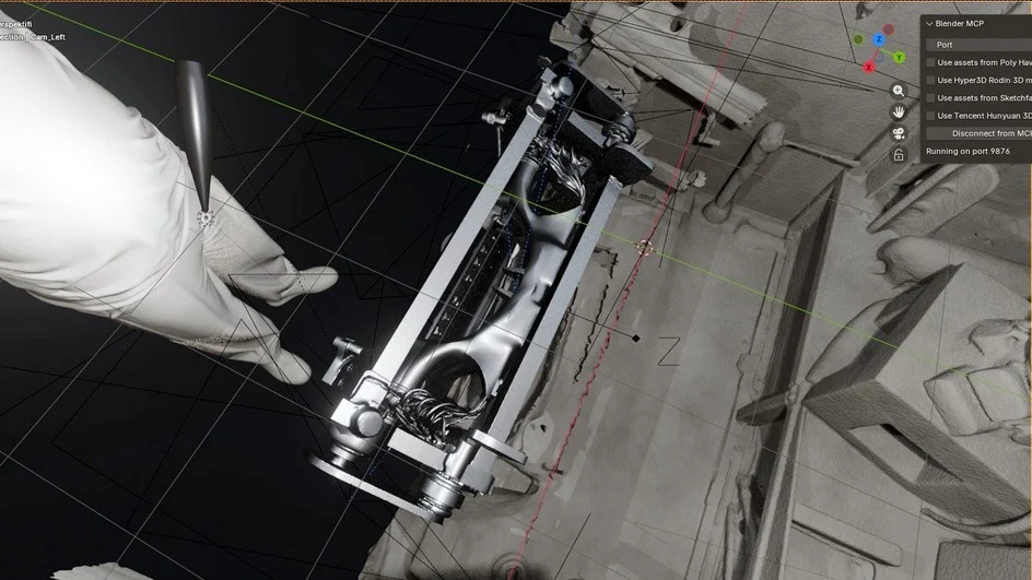 Camera view simulation — left top perspective