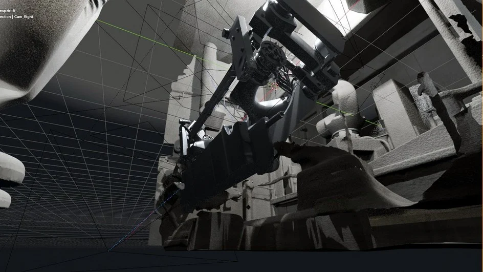 Camera view simulation — right bottom perspective
