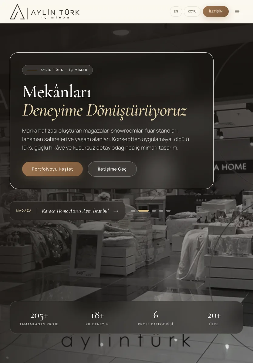 Aylin Türk İç Mimar | Premium İç Mimarlık Portfolyosu | Aylin Turk Interior Architecture — tablet