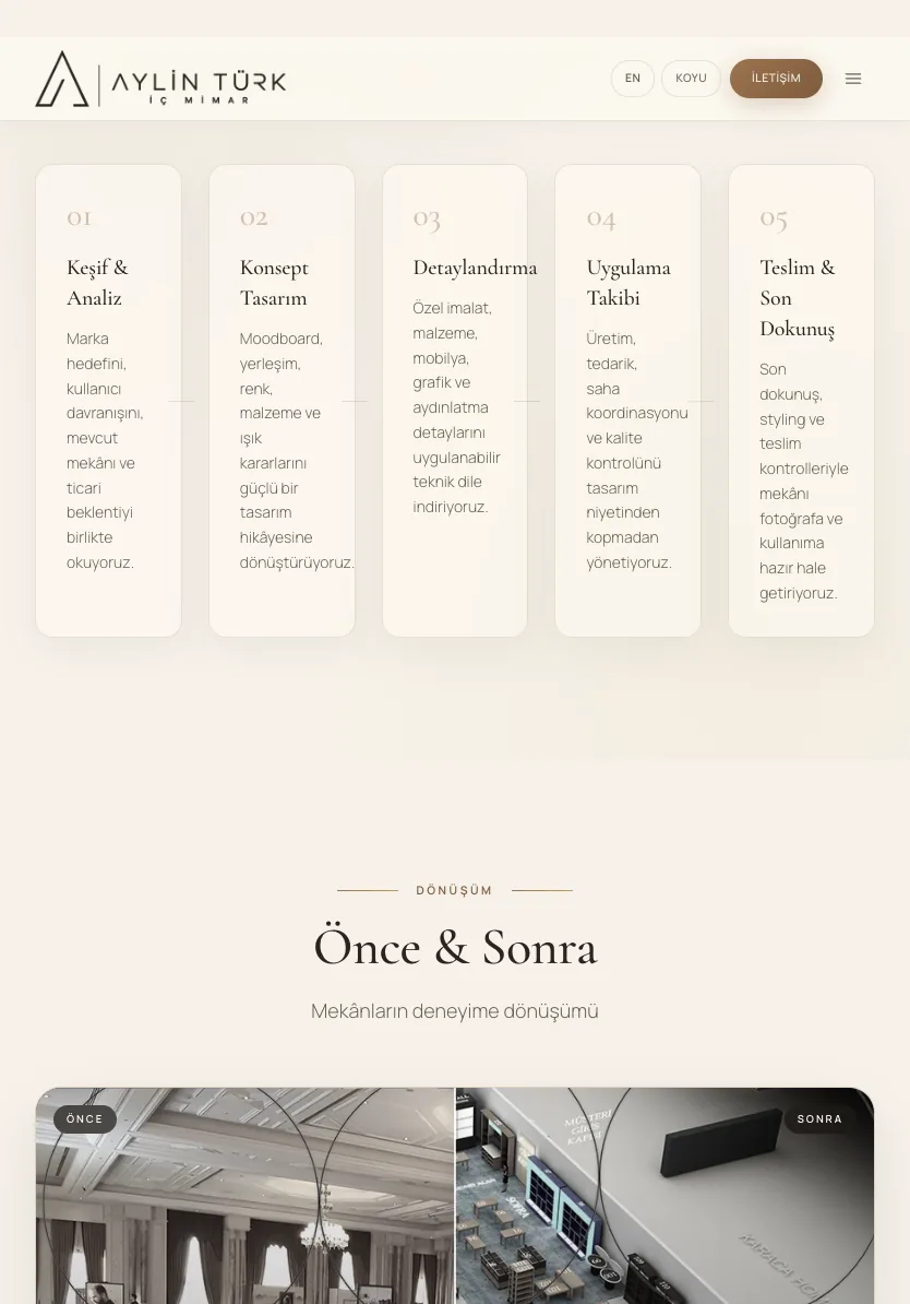 Aylin Türk İç Mimar | Premium İç Mimarlık Portfolyosu | Aylin Turk Interior Architecture — tablet — section 2