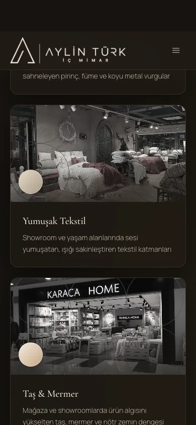 Aylin Türk İç Mimar | Premium İç Mimarlık Portfolyosu | Aylin Turk Interior Architecture (dark theme) — mobile — section 2