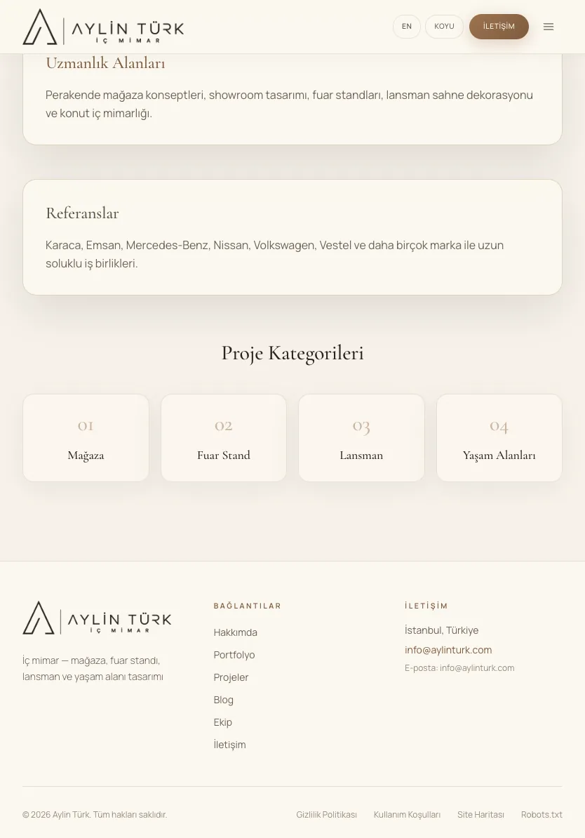Hakkımda | Aylin Turk Interior Architecture | Aylin Türk İç Mimar — tablet — section 2