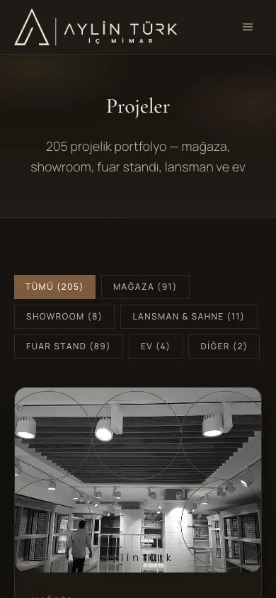 Projeler | Aylin Türk İç Mimarlık | Aylin Türk İç Mimar (dark theme) — mobile