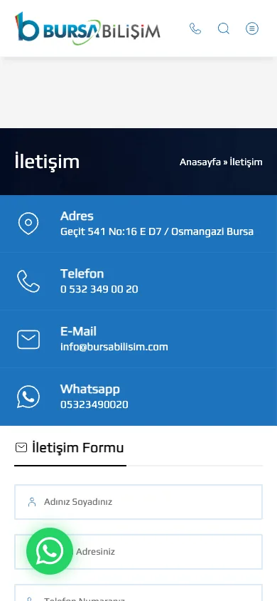 iletisim/ (dark theme) — mobile