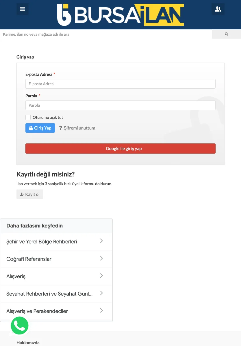 sayfa/giris yap — tablet