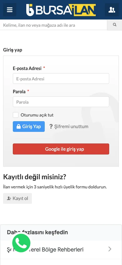 sayfa/giris yap — mobile