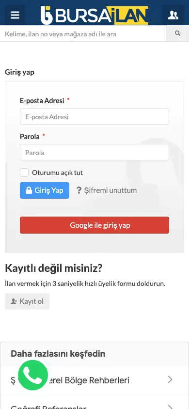 sayfa/giris yap (dark theme) — mobile