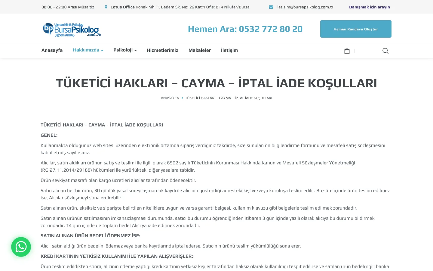 tuketici haklari cayma iptal iade kosullari/ — masaüstü