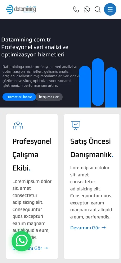 Homepage (dark theme) — mobile