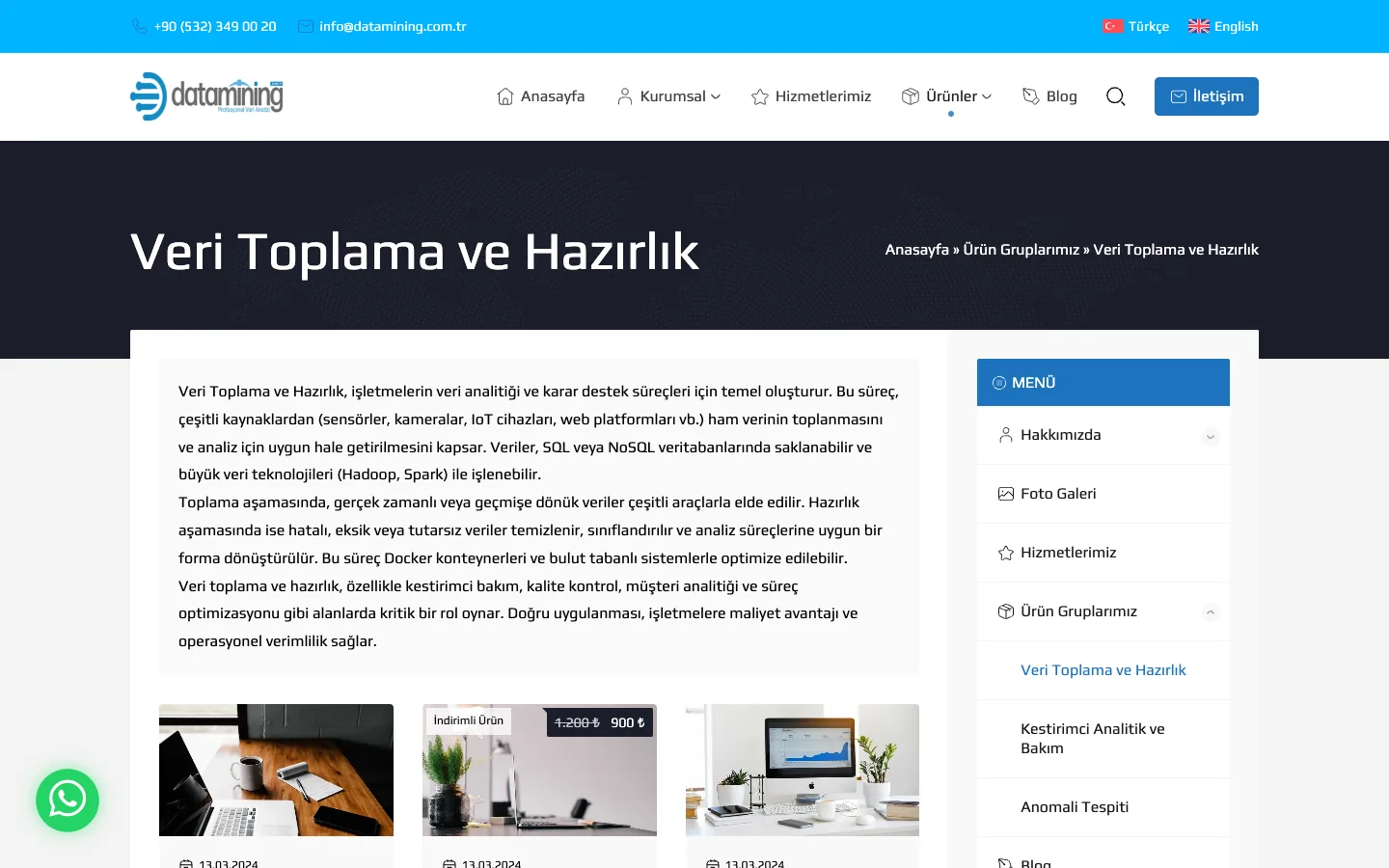 kategori/urun gruplarimiz/veri toplama ve hazirlik/ — desktop