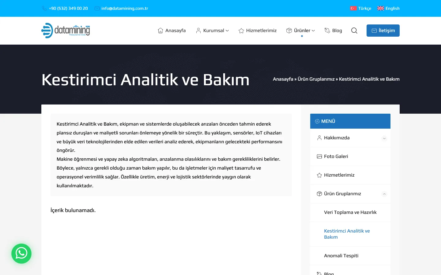 kategori/urun gruplarimiz/kestirimci analitik ve bakim/ — desktop