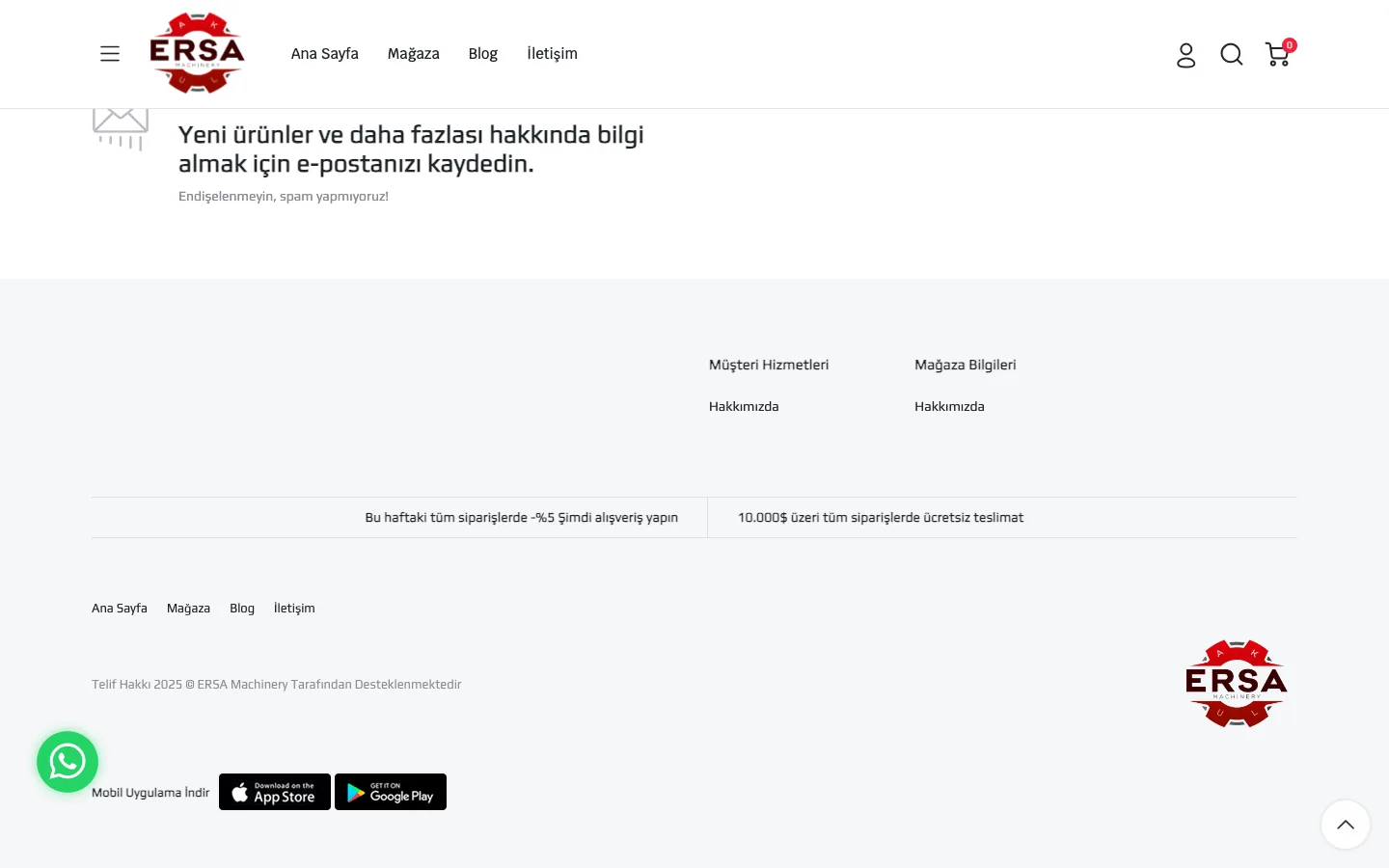Hesabım – Ersa Makine — desktop — section 2