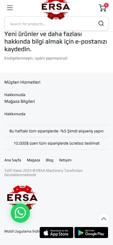 Hesabım – Ersa Makine — mobile — section 2