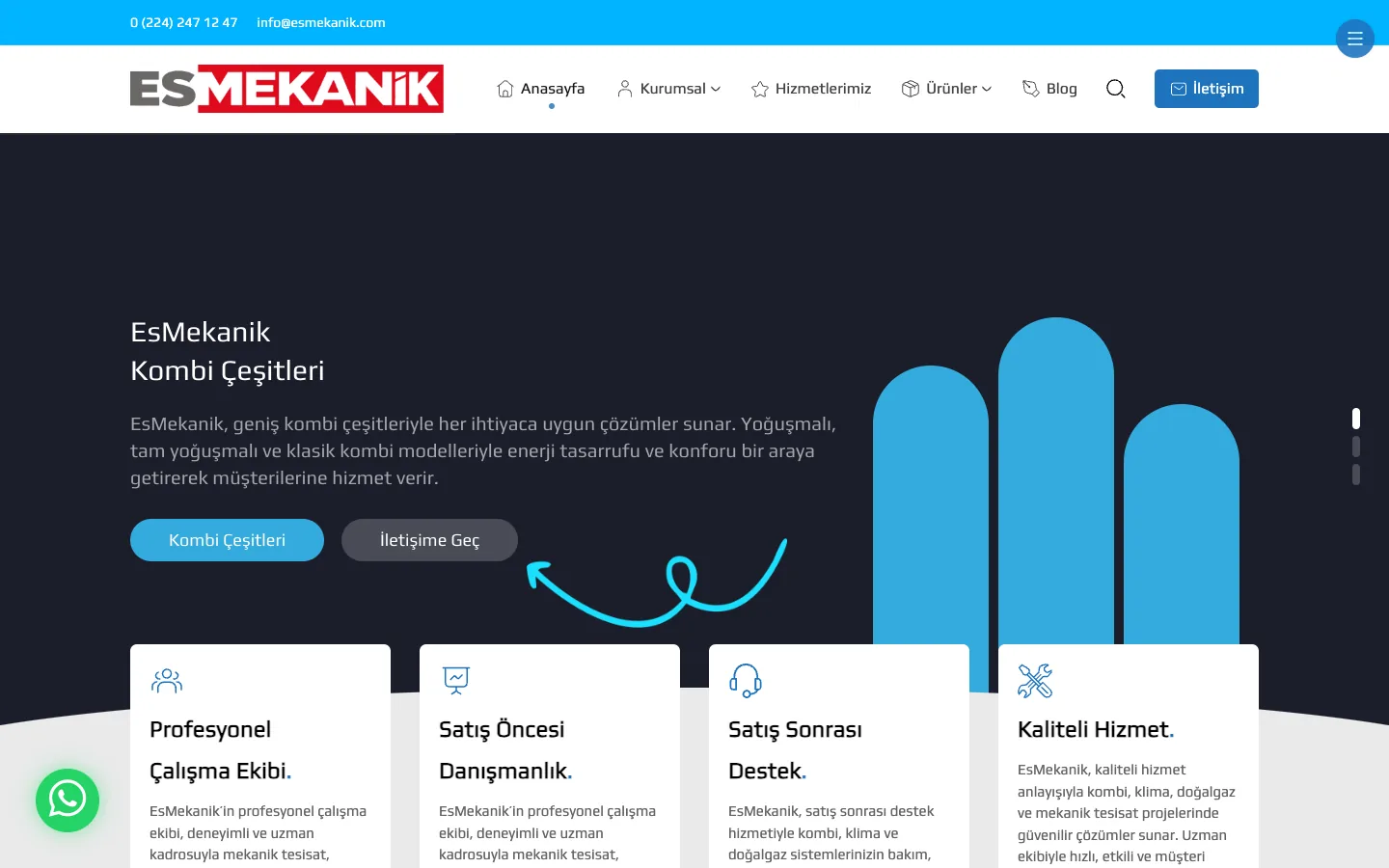 Homepage (dark theme) — desktop
