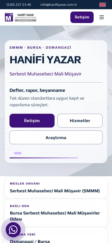 Hanifi Yazar, SMMM | Bursa — mobile
