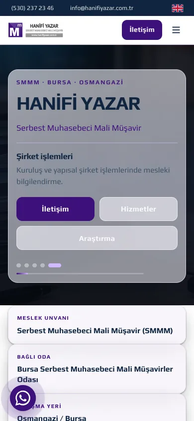 Hanifi Yazar, SMMM | Bursa (dark theme) — mobile