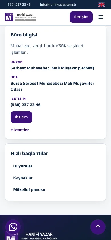 Hizmetlerimiz — Hanifi Yazar SMMM — mobile — section 2