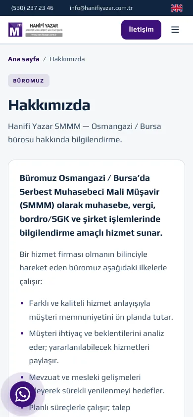 Hakkımızda — Hanifi Yazar SMMM — mobile