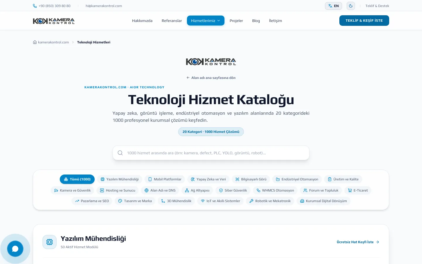 Services page — desktop