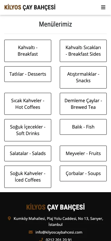 Kilyos Çay Bahçesi (dark theme) — mobile