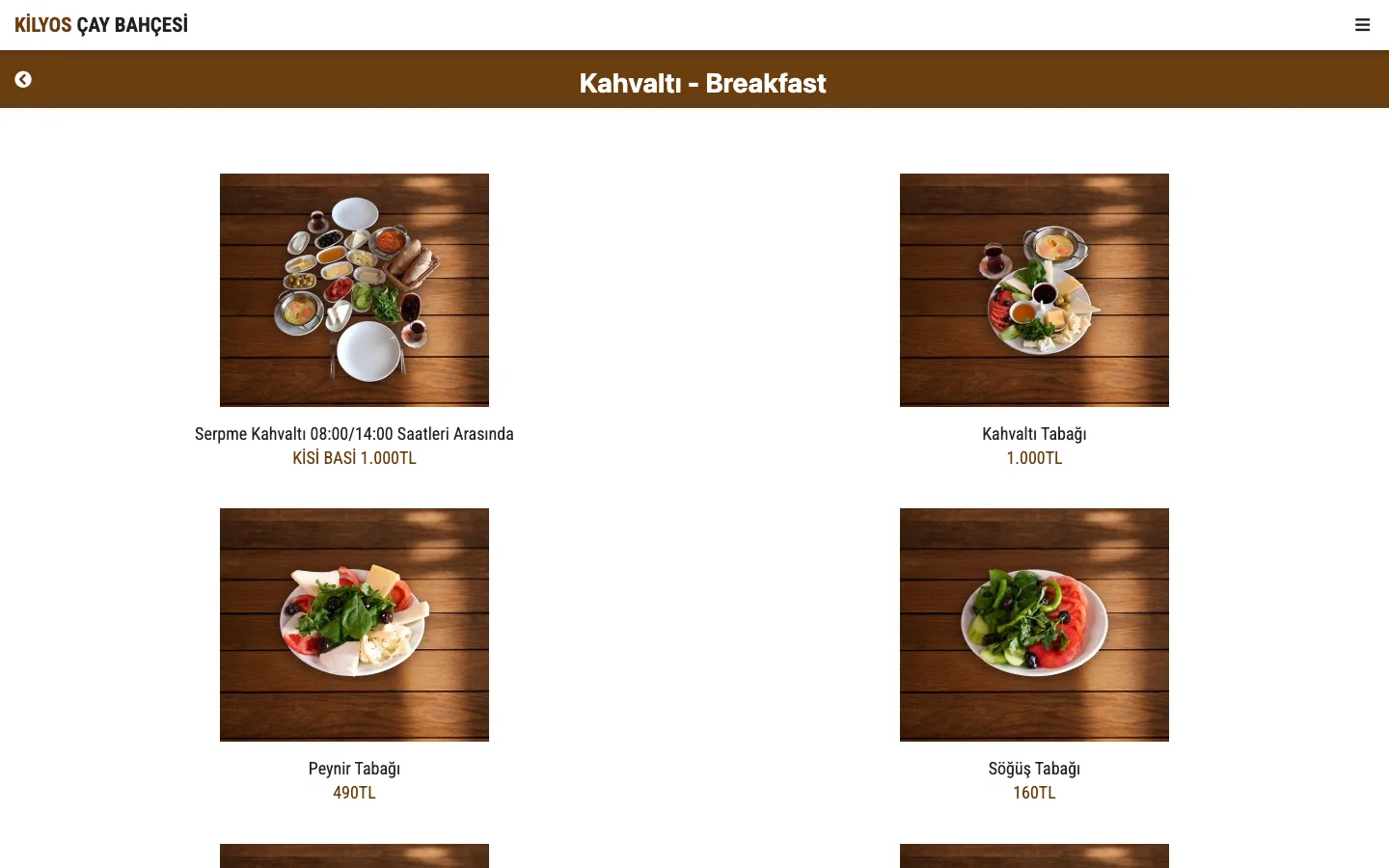 Kahvaltı - Breakfast (dark theme) — desktop