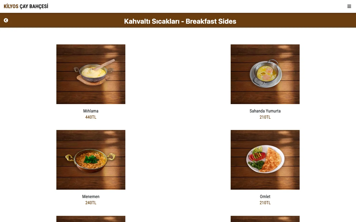 Kahvaltı Sıcakları - Breakfast Sides (dark theme) — desktop