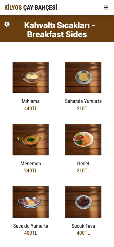 Kahvaltı Sıcakları - Breakfast Sides (dark theme) — mobile