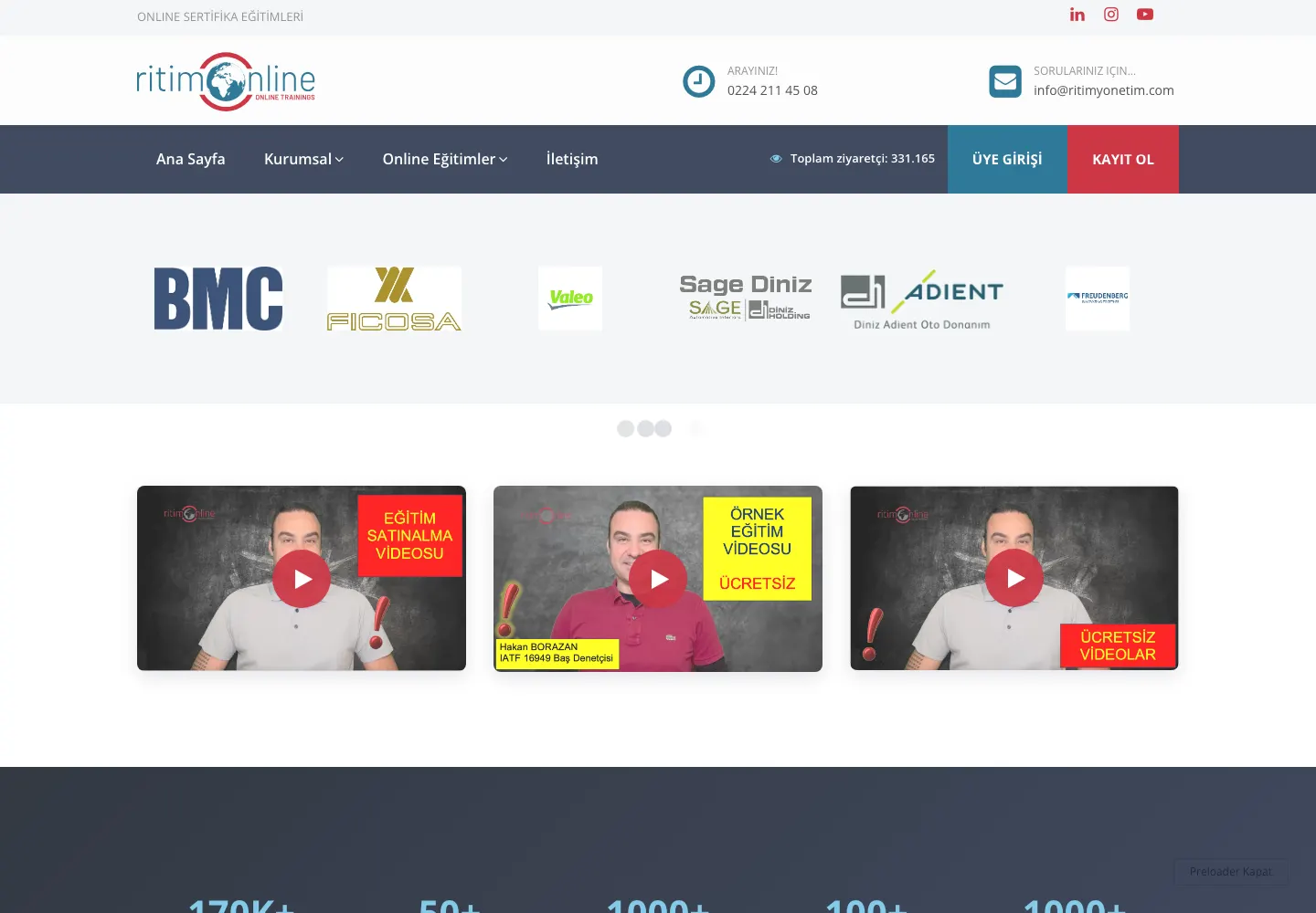 Ritim Online eğitim platformu — ana sayfa
